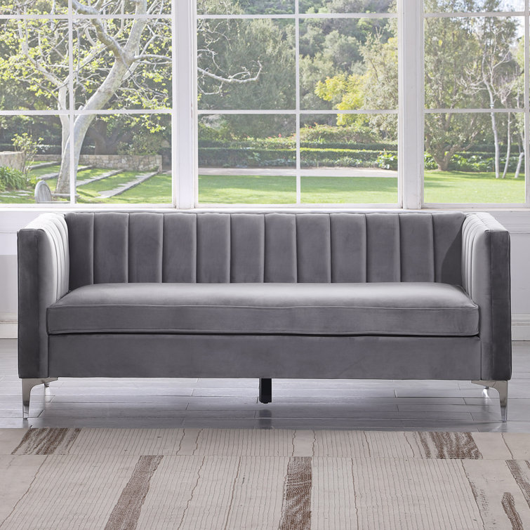 Mercer41 Velvet Flared Arm Sofa & Reviews | Wayfair